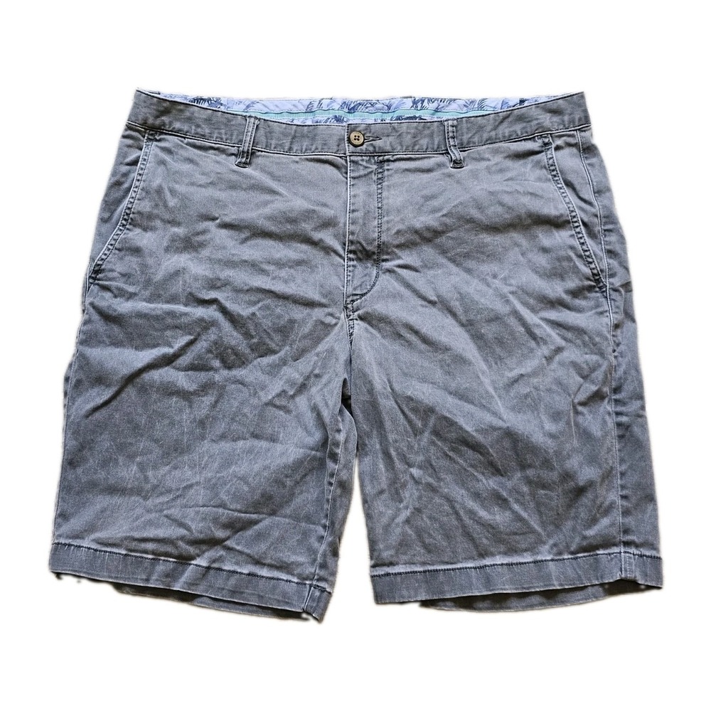 Tommy Bahama Boracay Chino Shorts Mens 38 Fog Grey 10" Inseam Stretch Cotton
